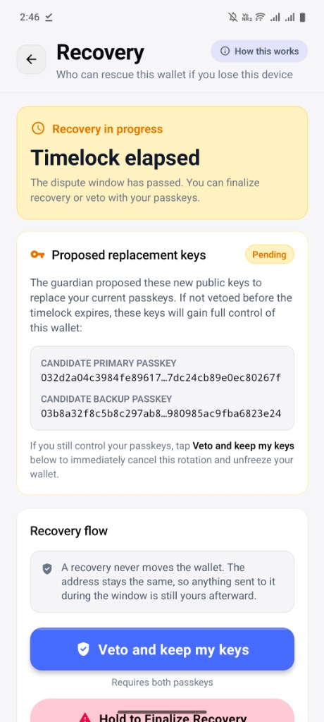 Timelock Elapsed and Candidate Keys
