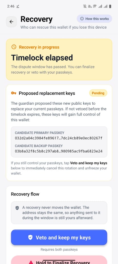 Timelock Elapsed and Candidate Keys