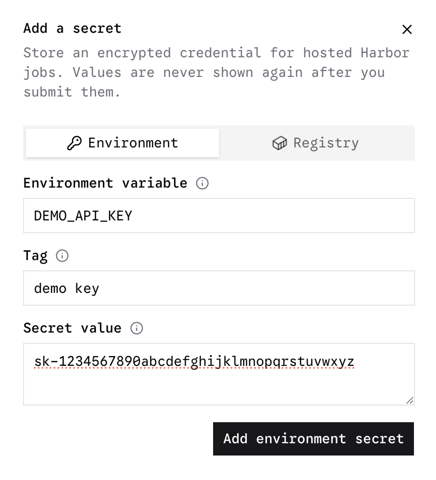 Secrets Modal