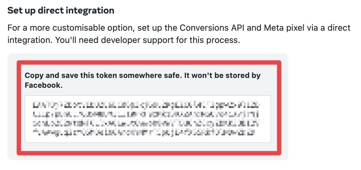 Generated access token