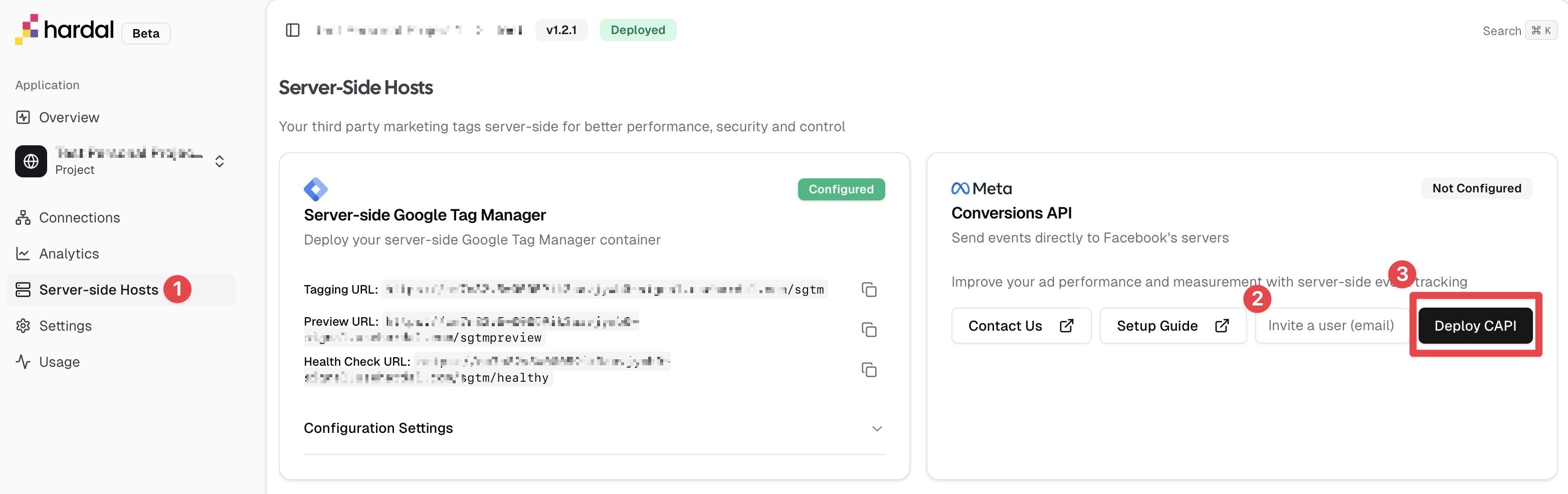 Deploy CAPI server in Hardal dashboard