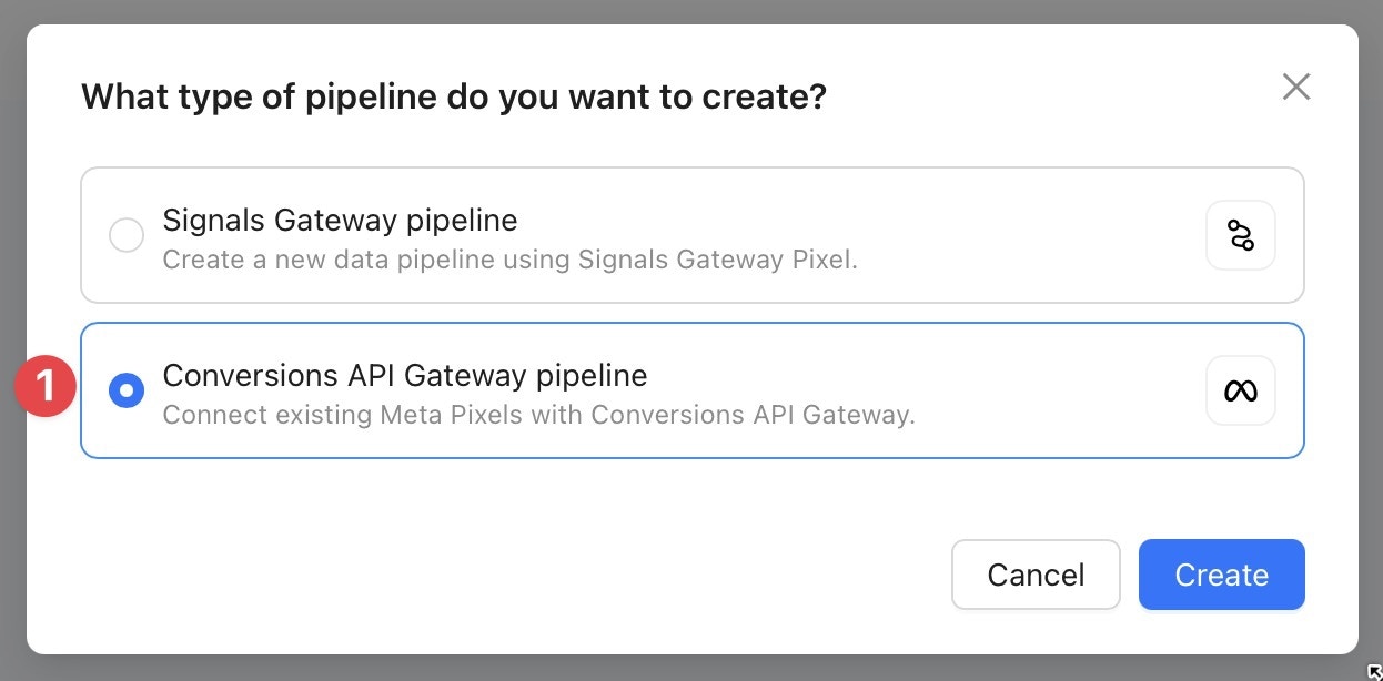 Conversions API Gateway Pipeline selection