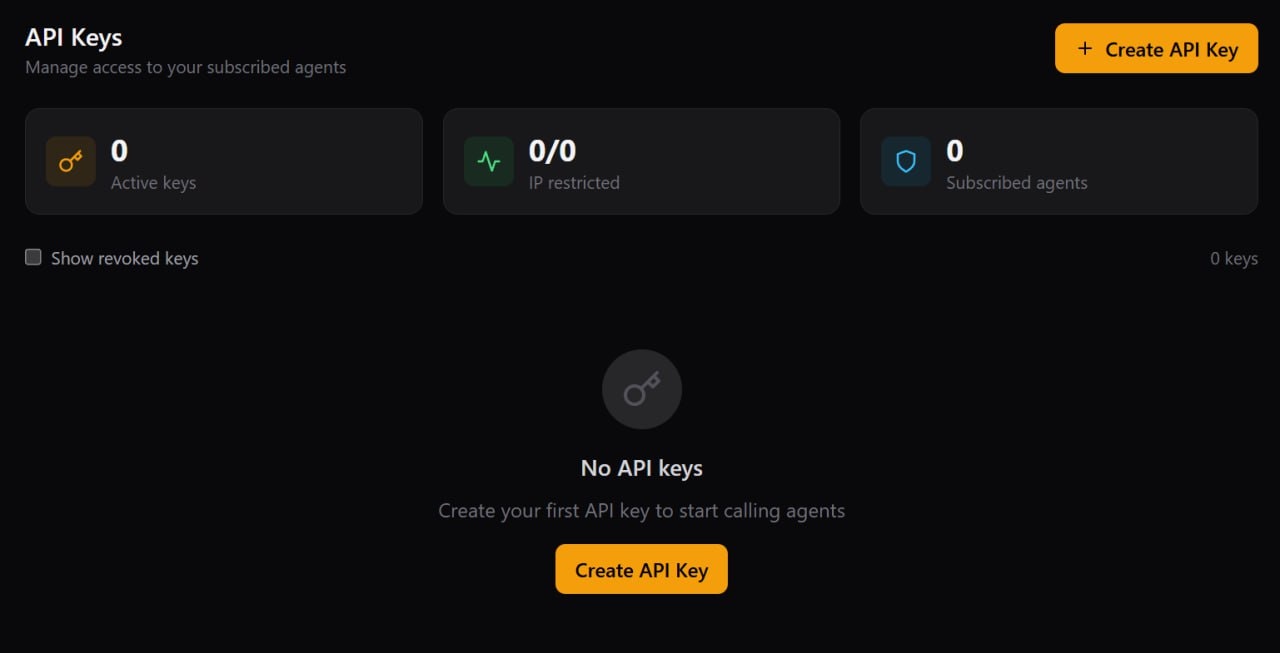 Kovrex Dashboard — API Keys