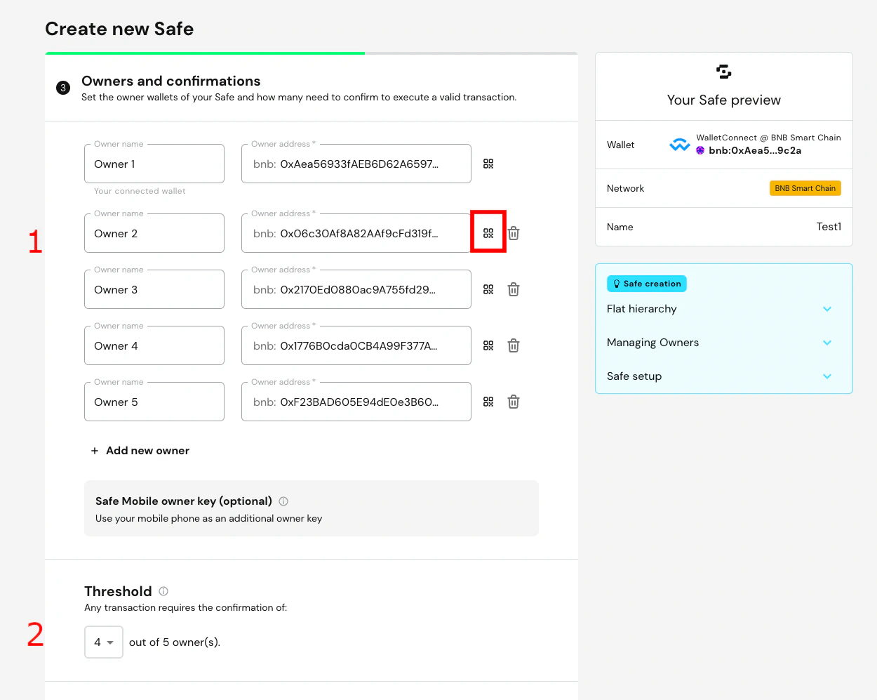 Smart wallet wallets Setup
