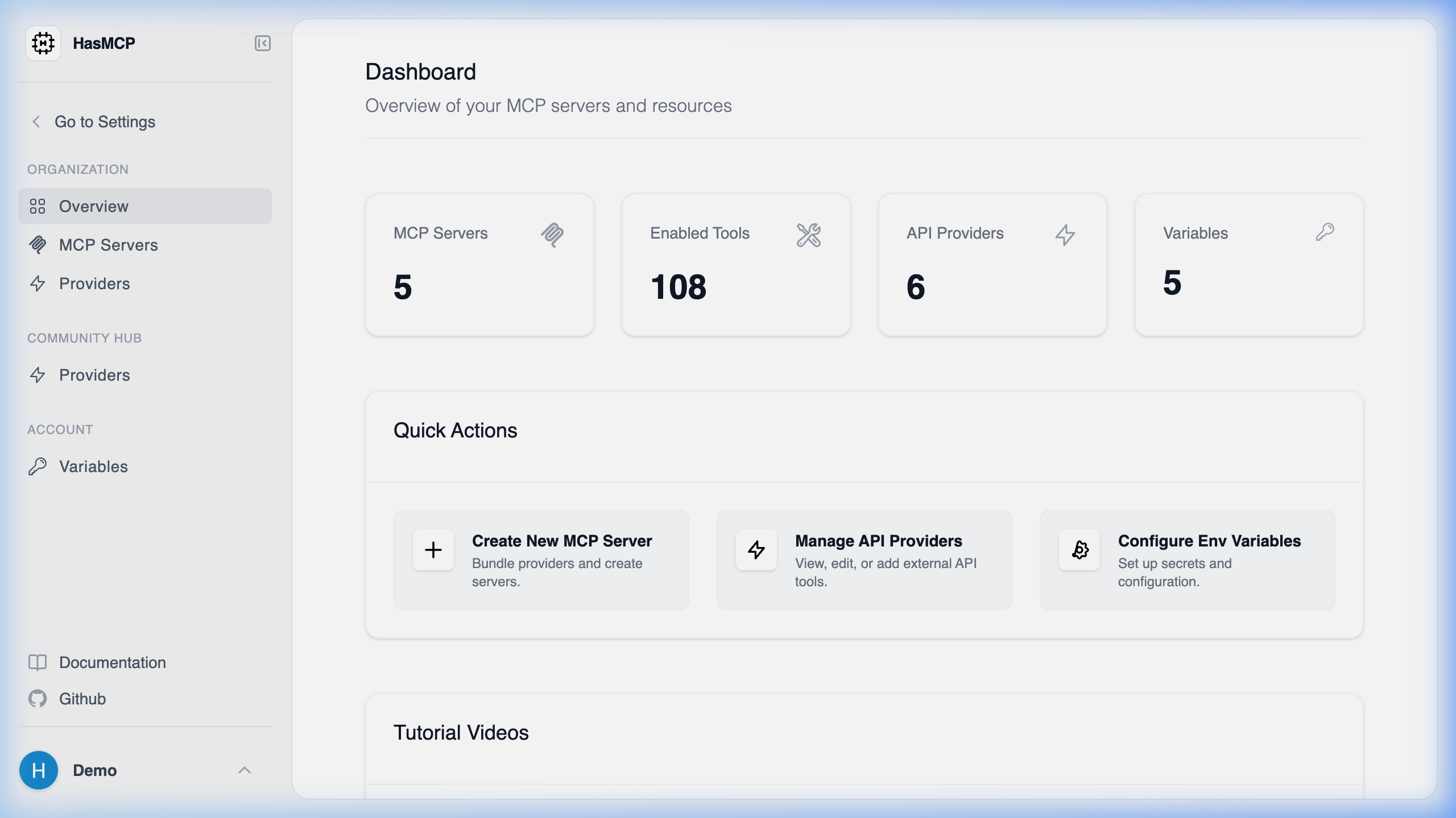 HasMCP Dashboard