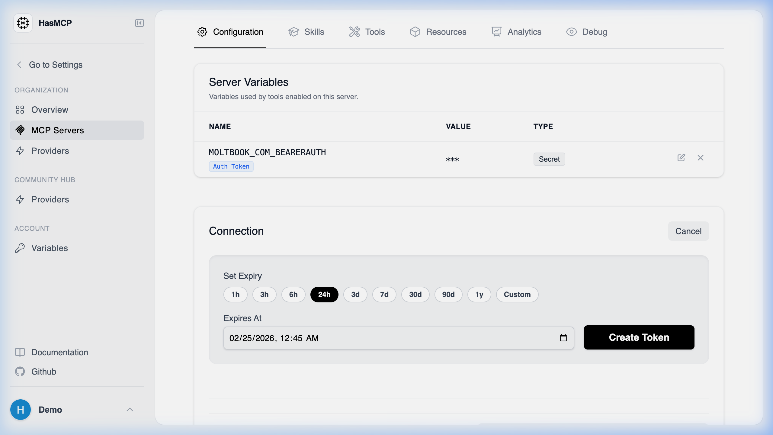 Generate Server Token