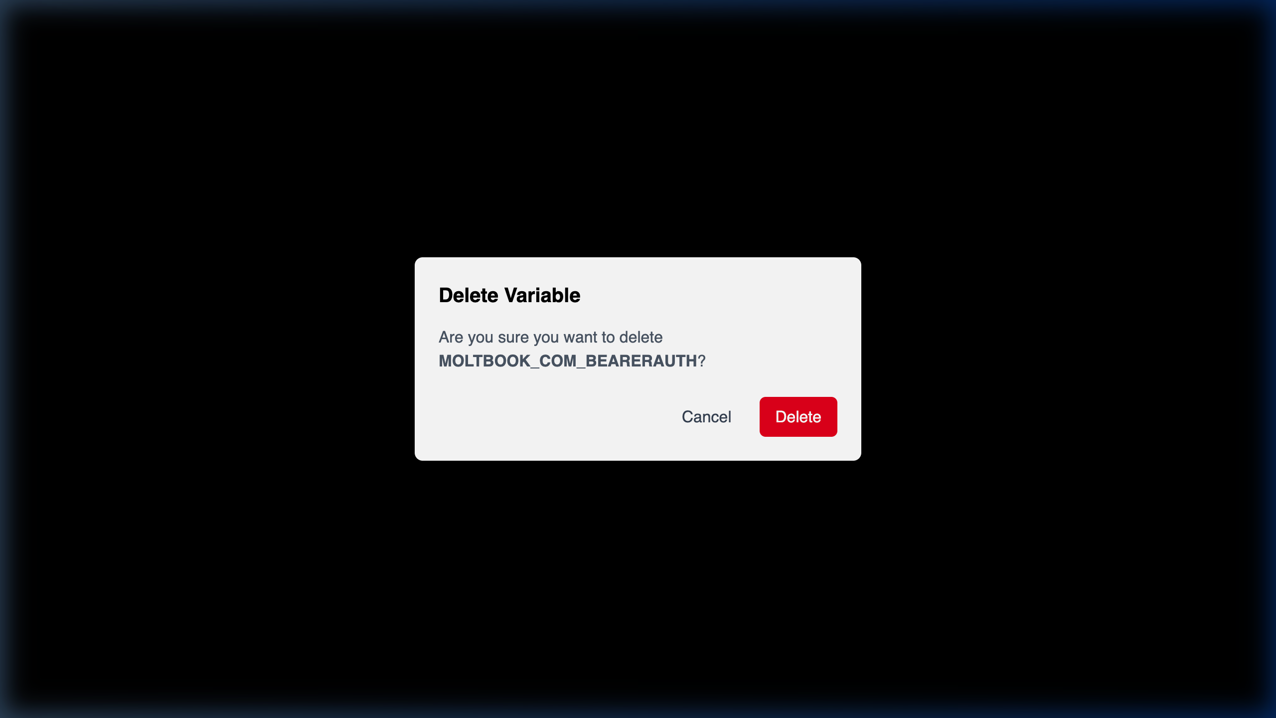 Revoke Server Token Confirmaton