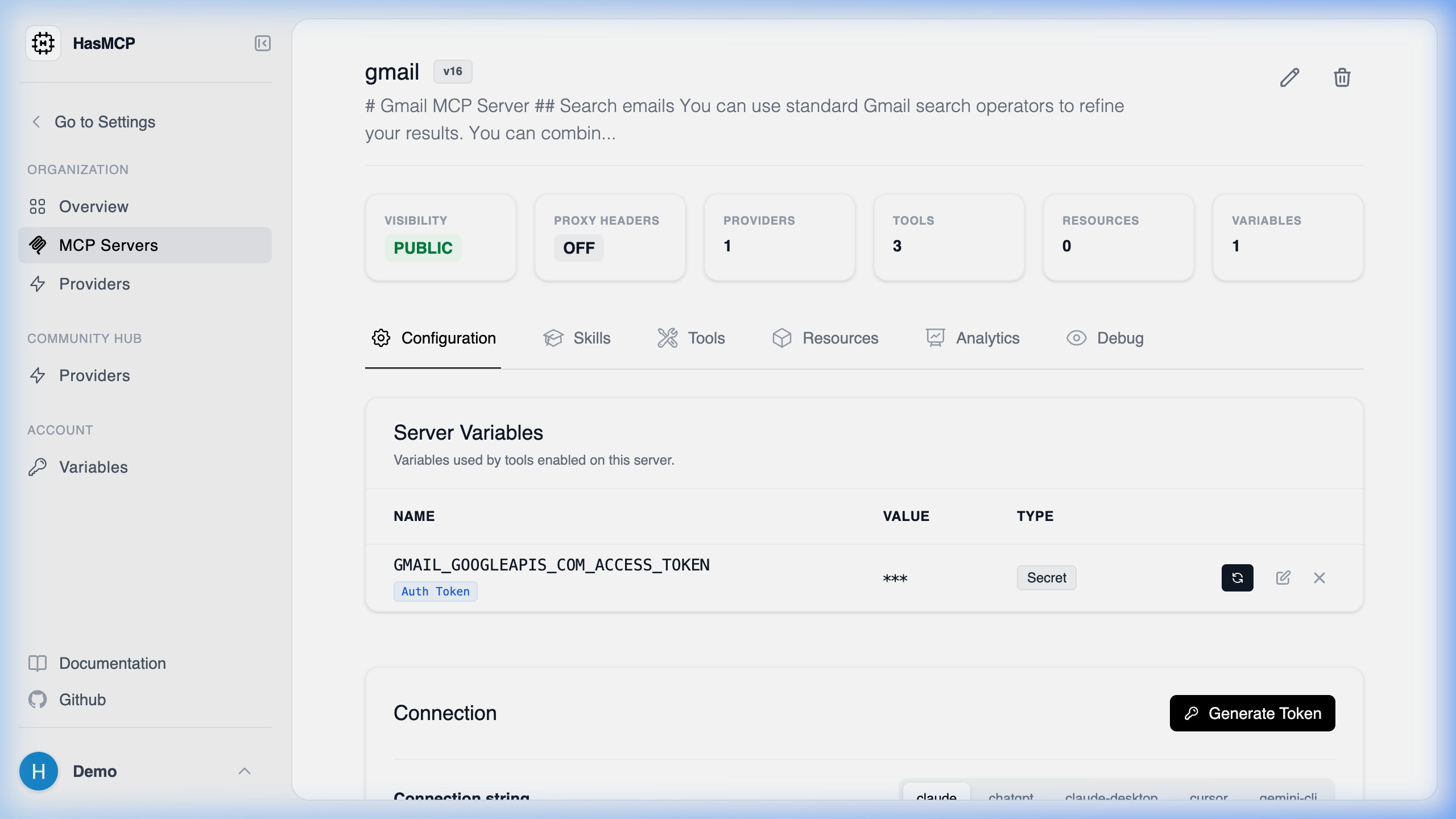 Specific Server Details Page