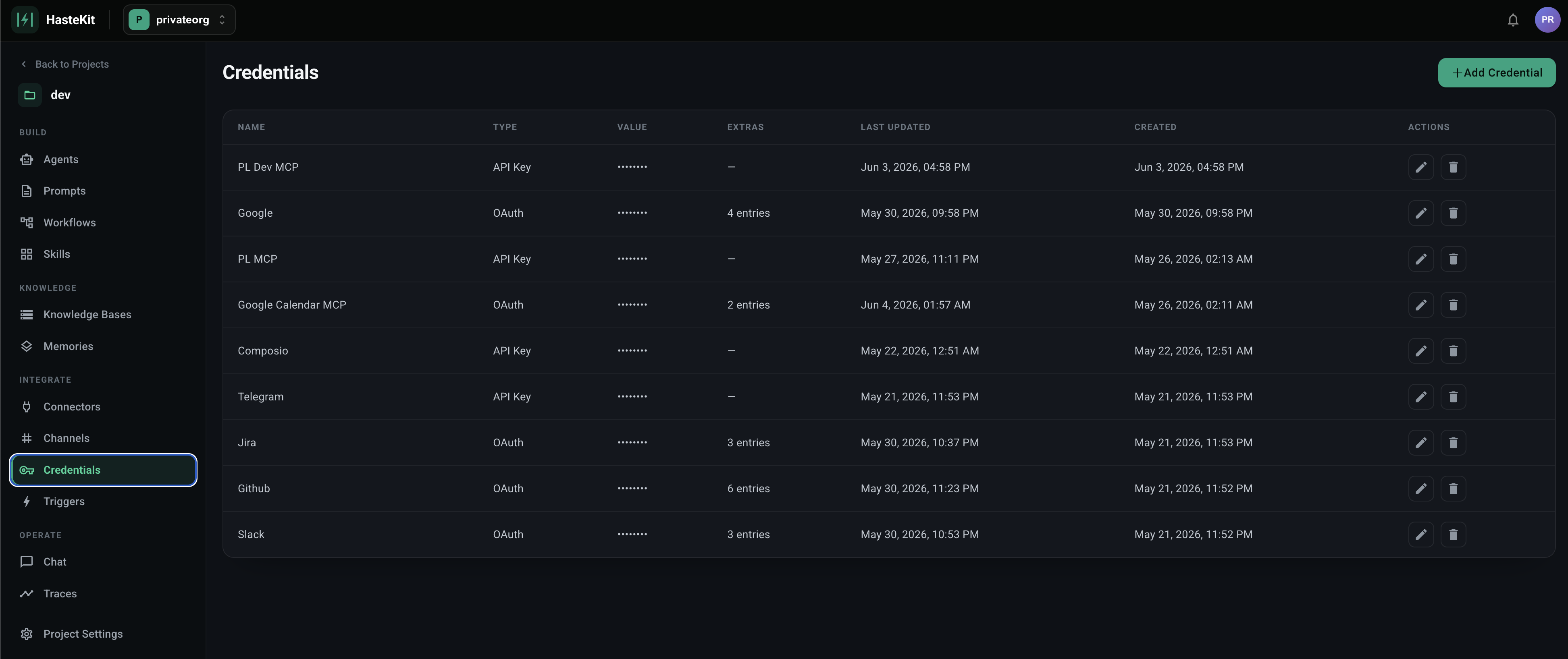 Credentials vault