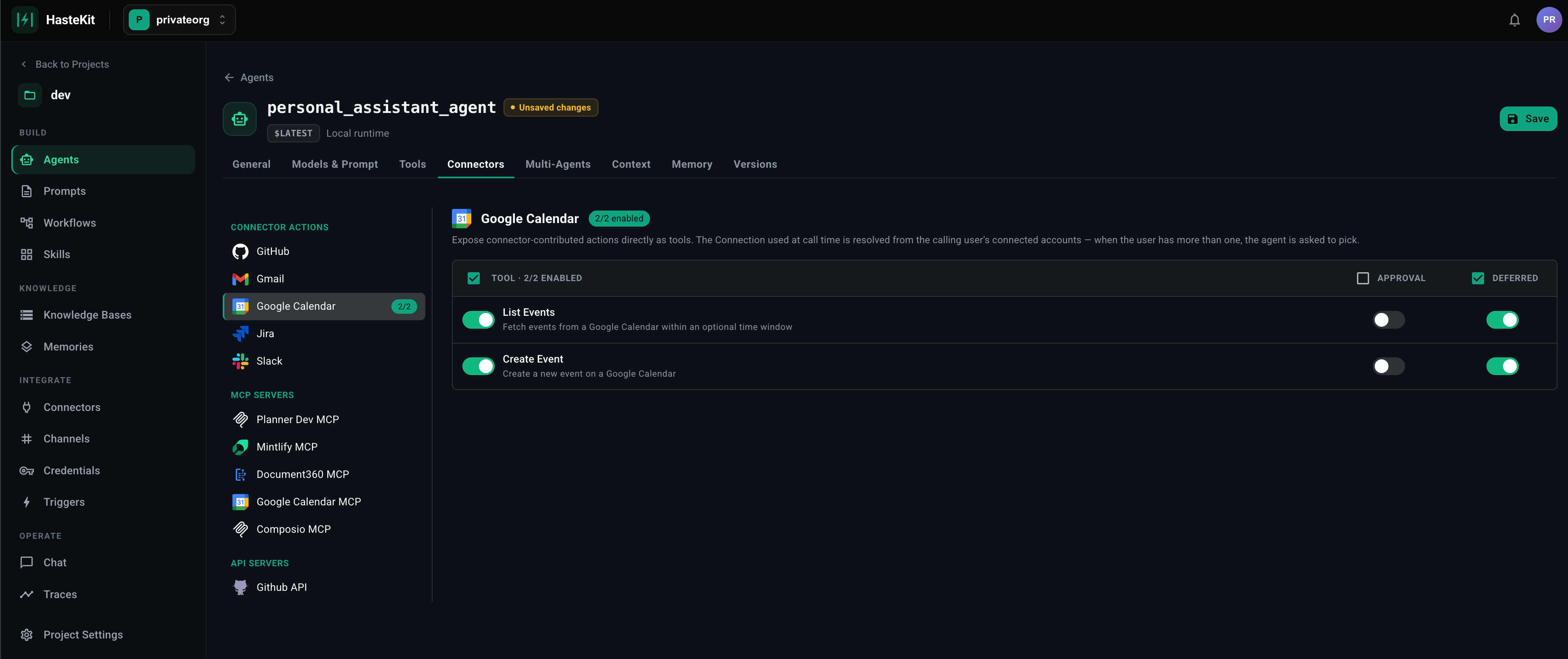 Deferred tool toggle