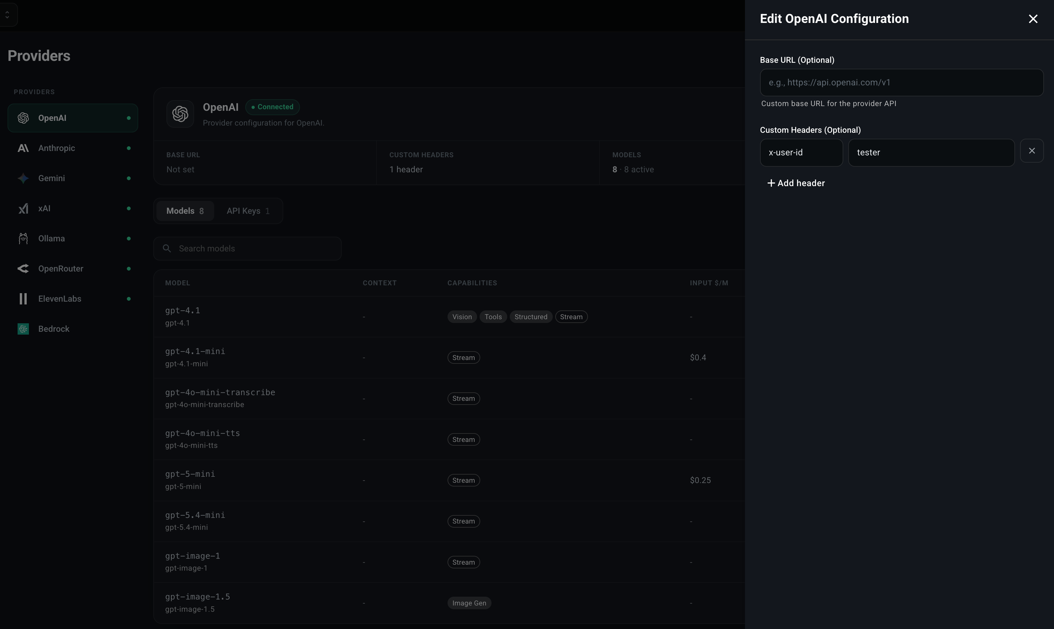 Edit Provider Configuration