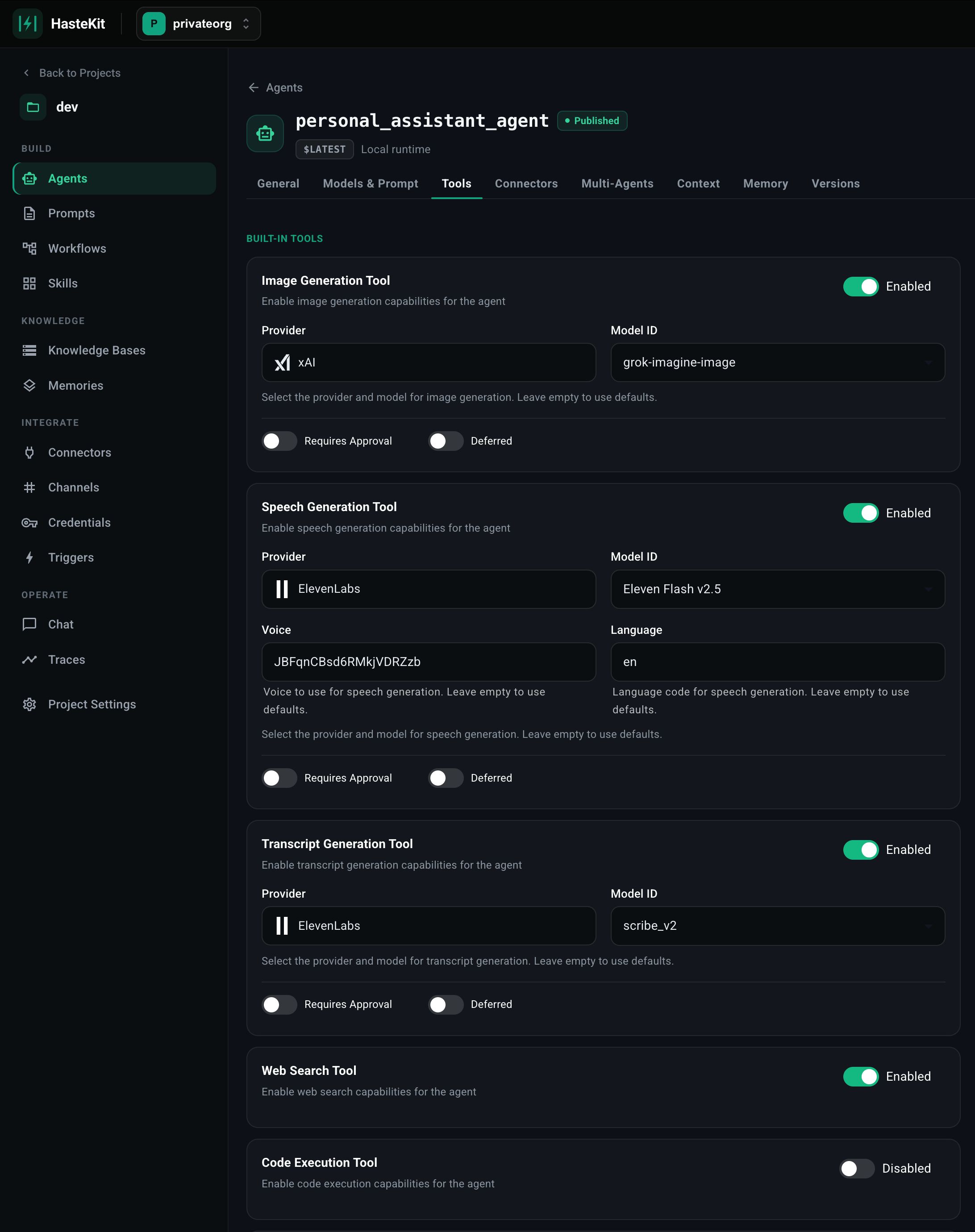 Tools tab