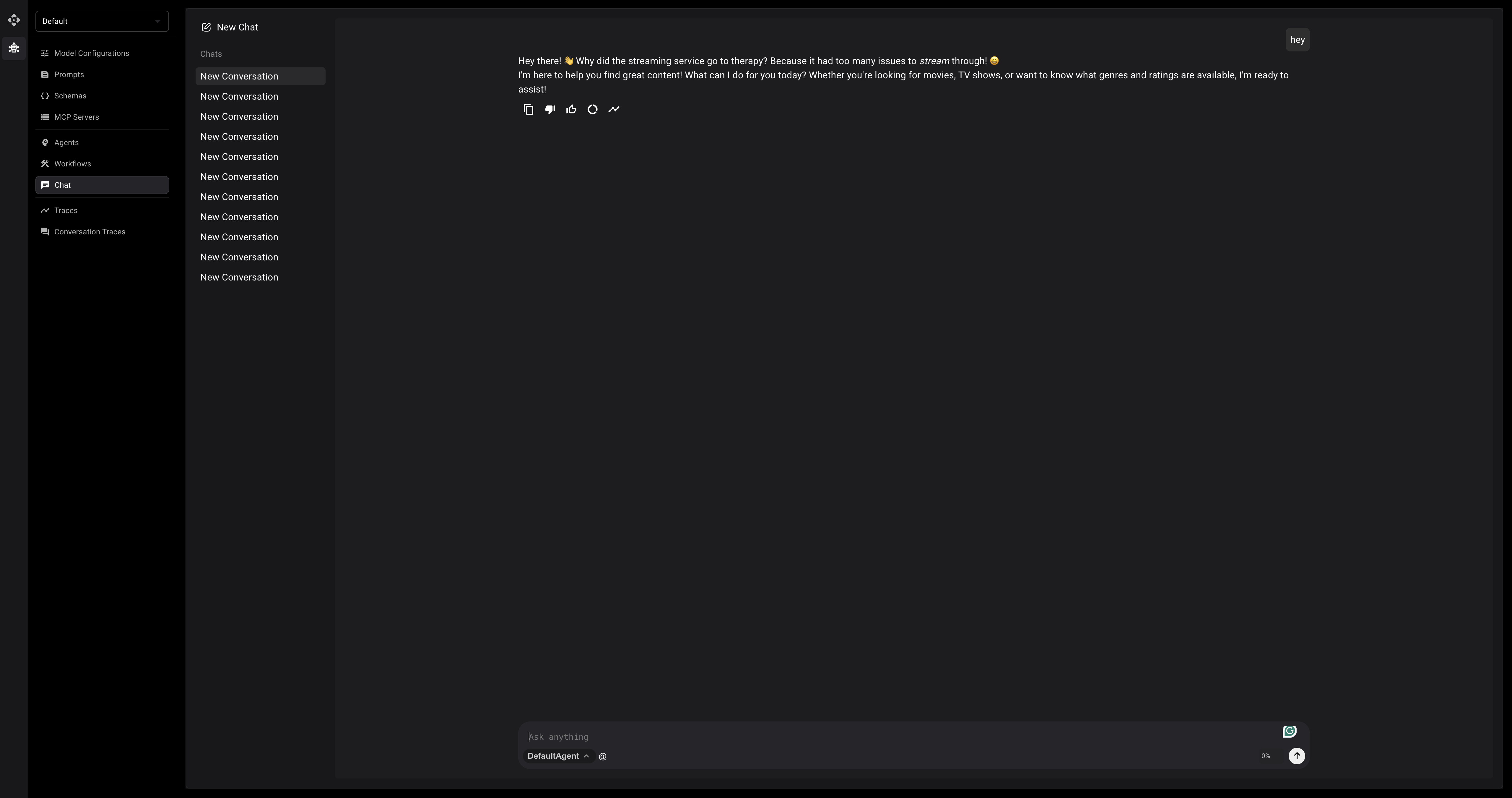 Conversational UI for Agents