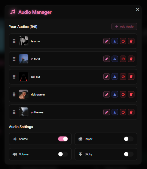 Audio Manager Interface