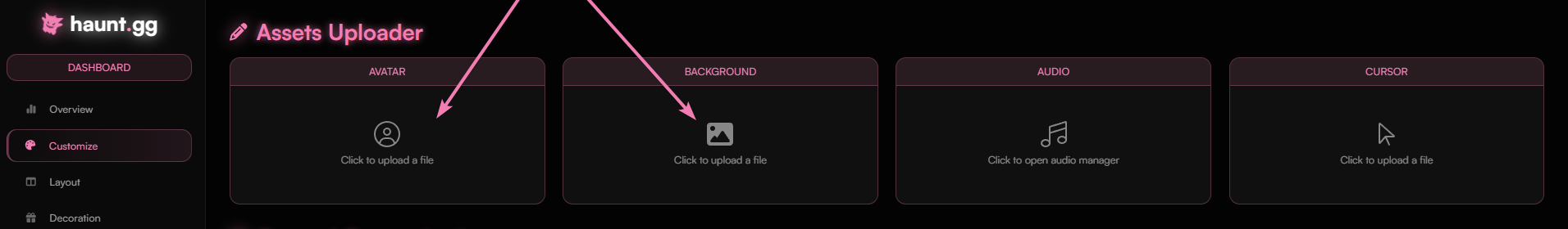 Assets Upload Interface