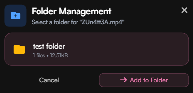 Move file into folder interface
