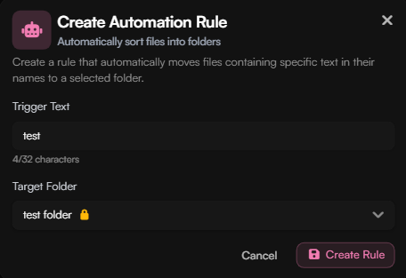 Create Rule Interface