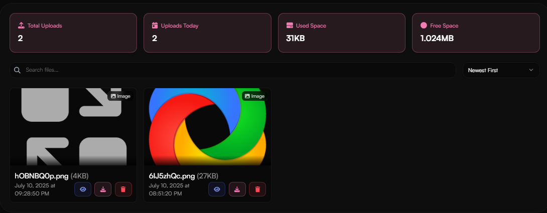 Image Host Gallery Interface