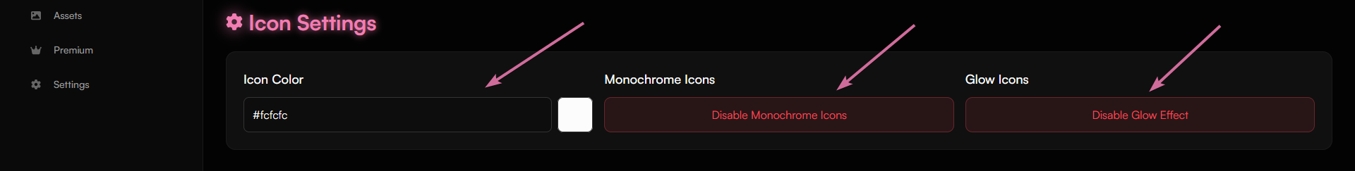 Links Icon Settings
