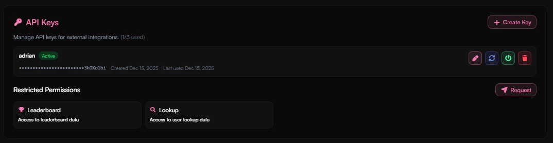 API Key Settings