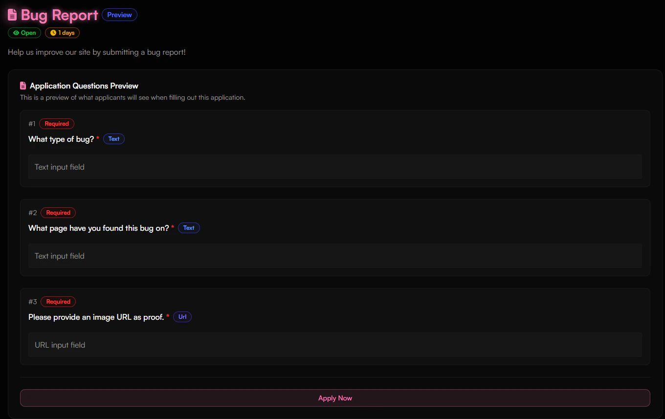 Form Preview Interface