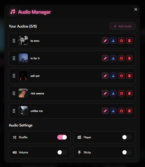 Audio Manager Interface