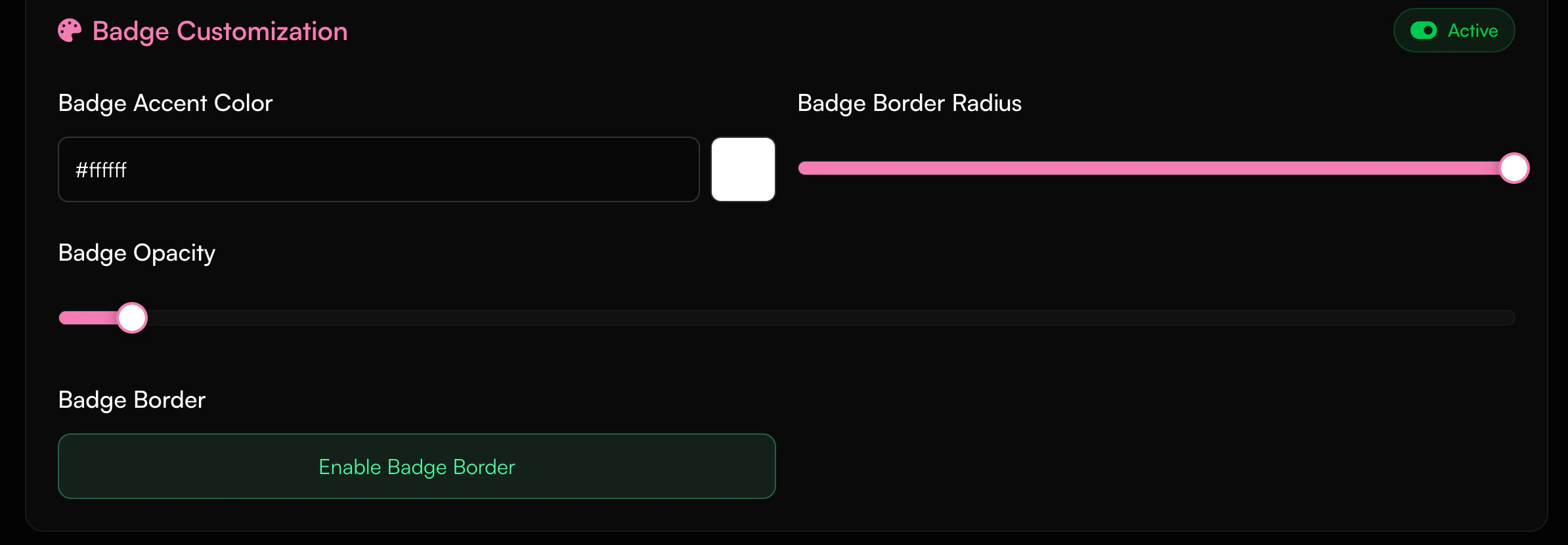 Badge Card Customization Interface