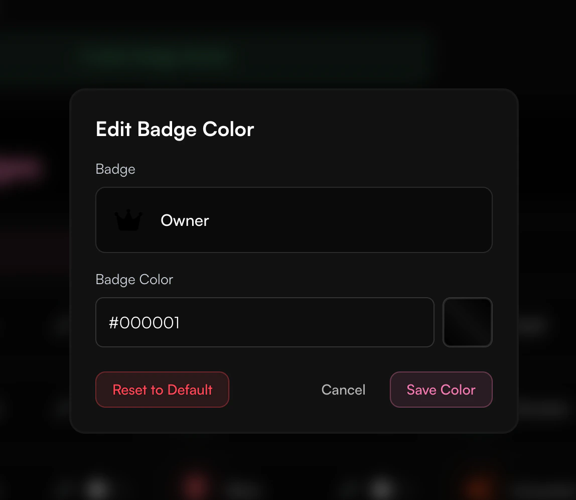 Badge Color Customization
Interface