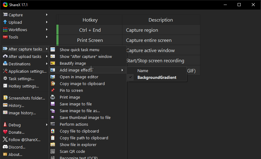 ShareX After capture tasks