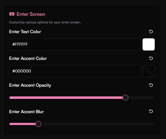 Enter Screen Customization