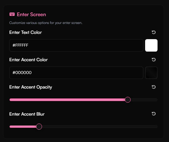 Enter Screen Customization