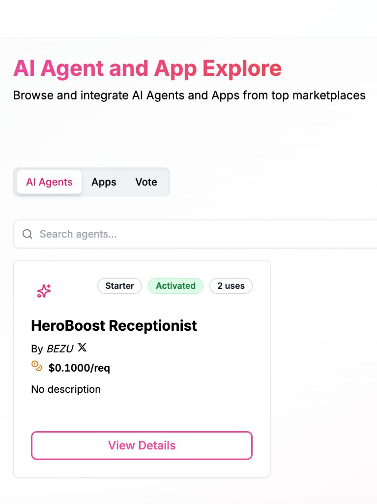 AI Explore — agent card with Activated status