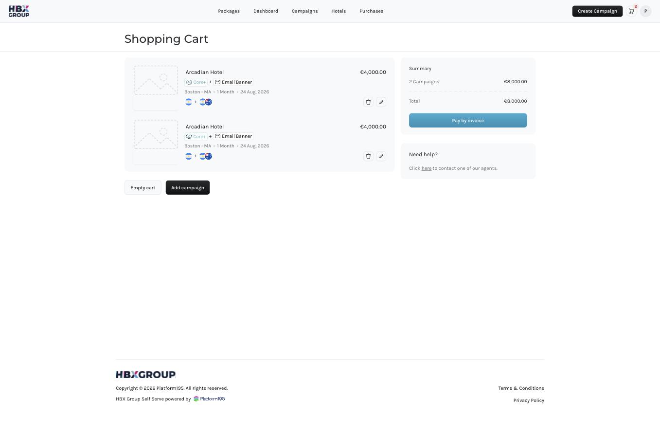 Shopping Cart Page