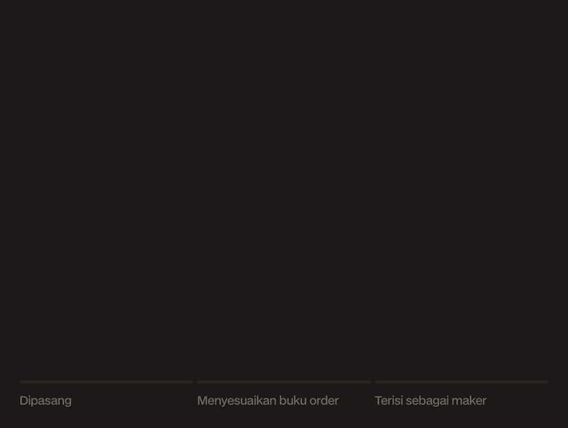 Grafik candlestick animasi: order Chase menunggu tepat di belakang harga, menyesuaikan harga setiap kali harga menjauh, lalu terisi sebagai maker saat harga kembali ke order tersebut.