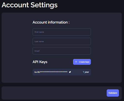 Account settings