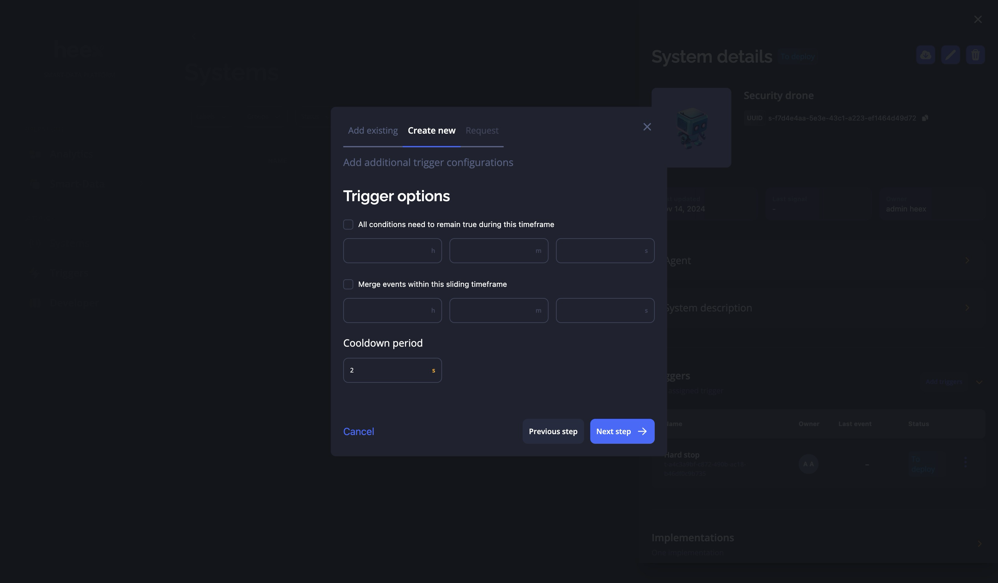 Trigger Specific Options