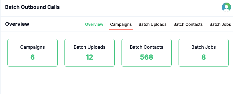 Campaigns List Screenshot