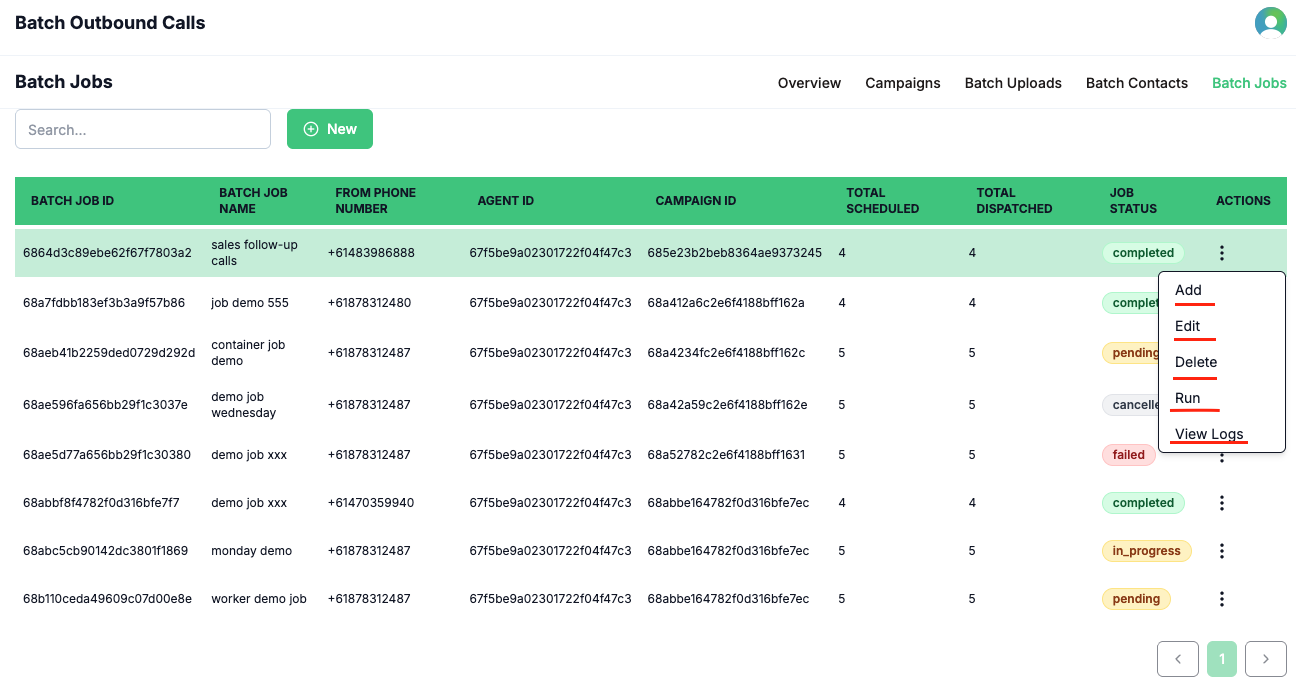 Download Job Report Screenshot