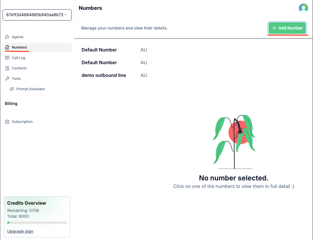 Numbers List Screenshot