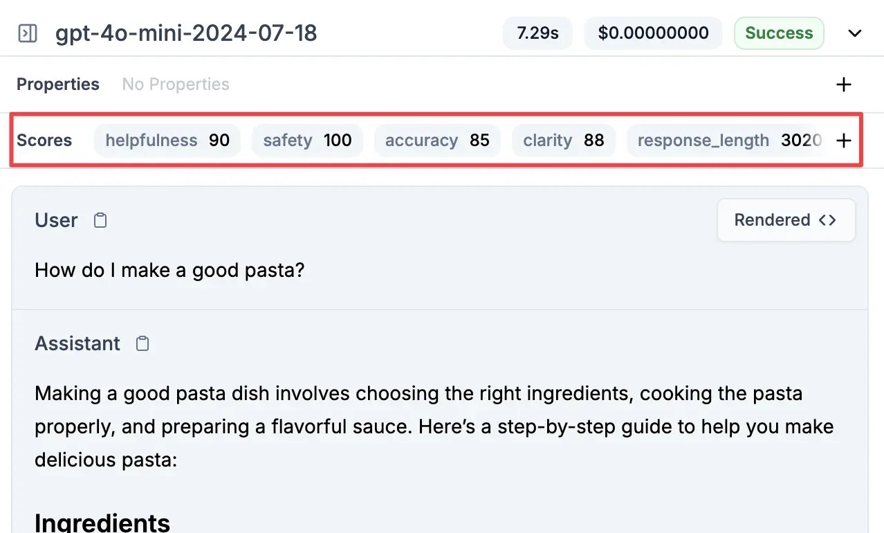 Filtering requests by scores to identify best examples for datasets