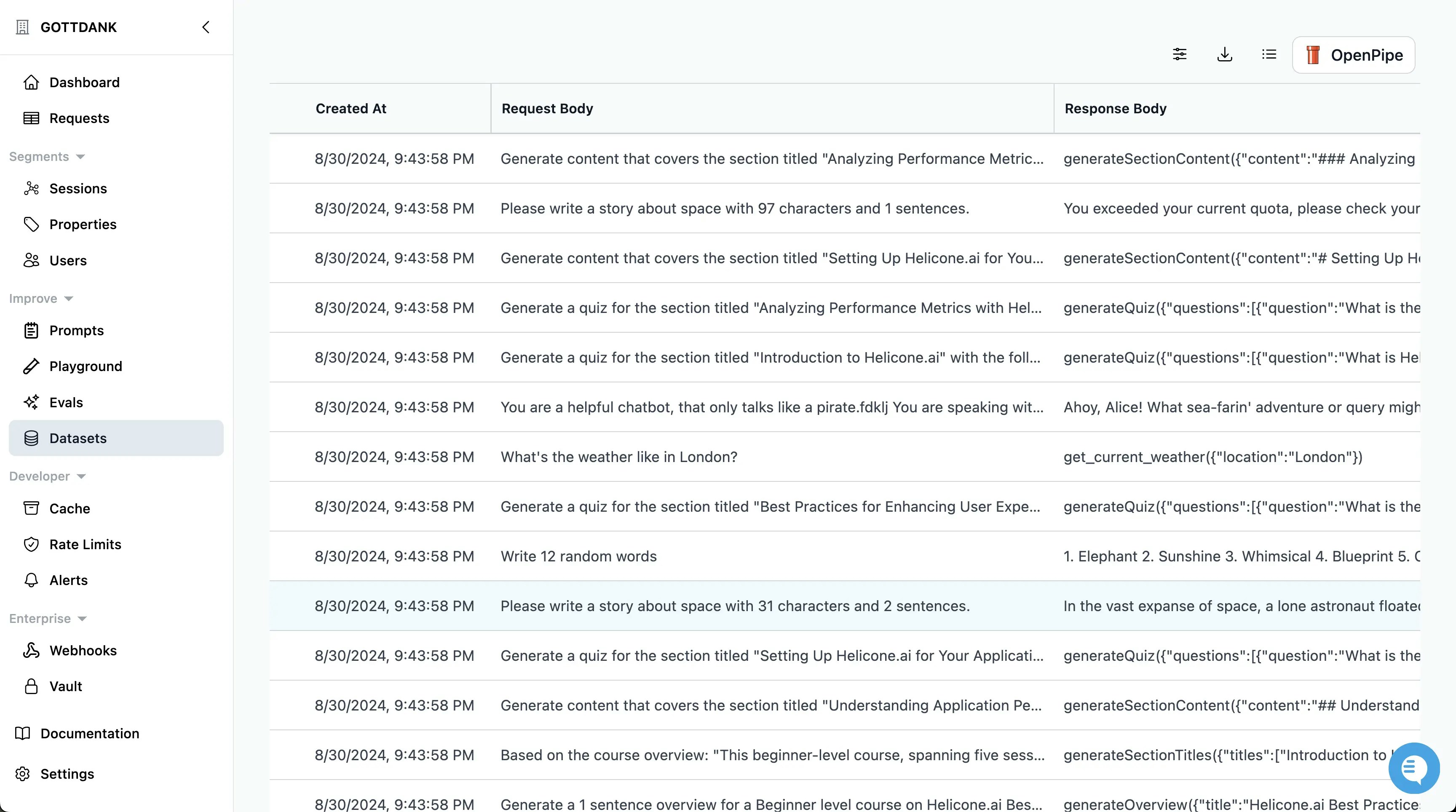 Evaluate your dataset