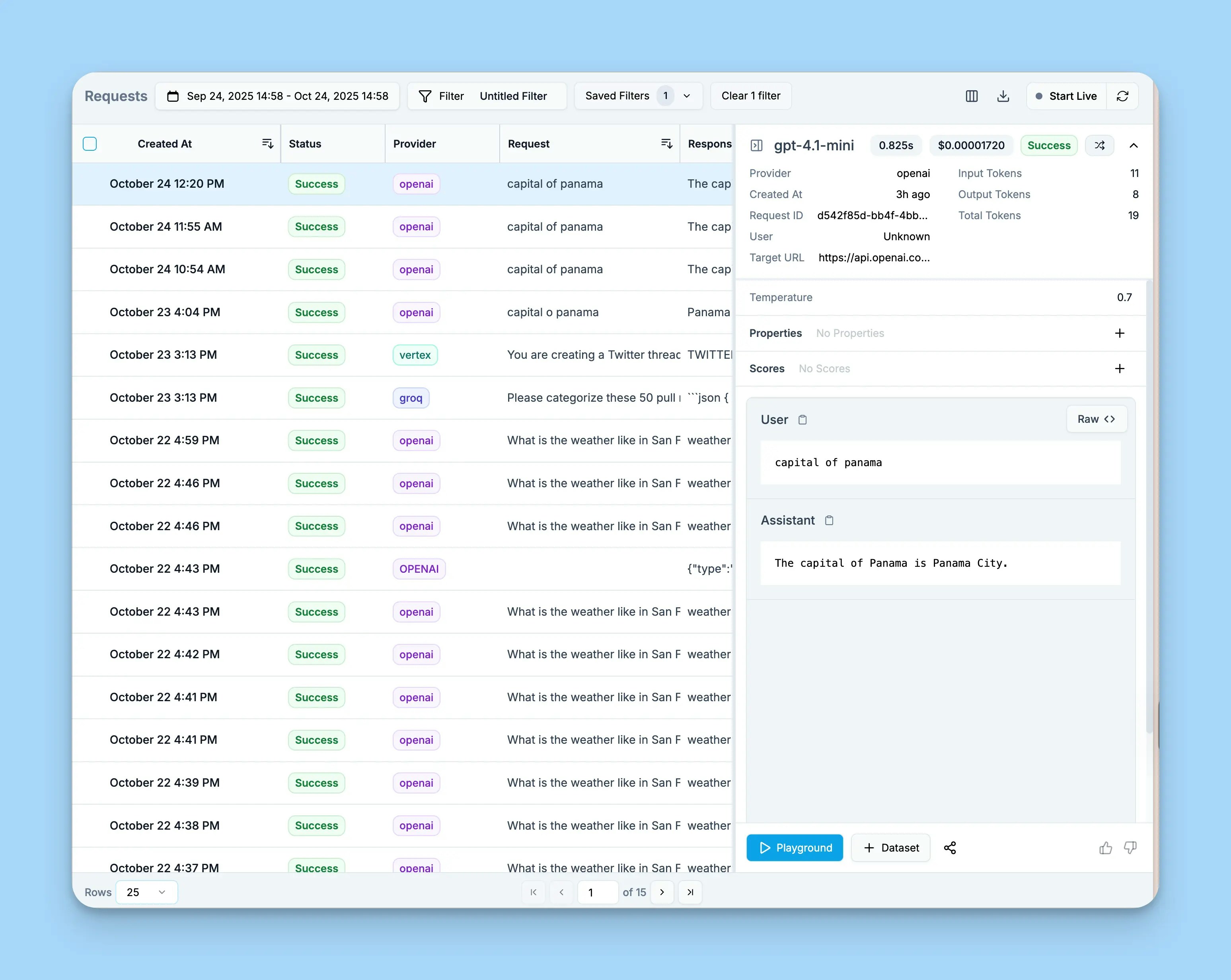 Helicone dashboard verification