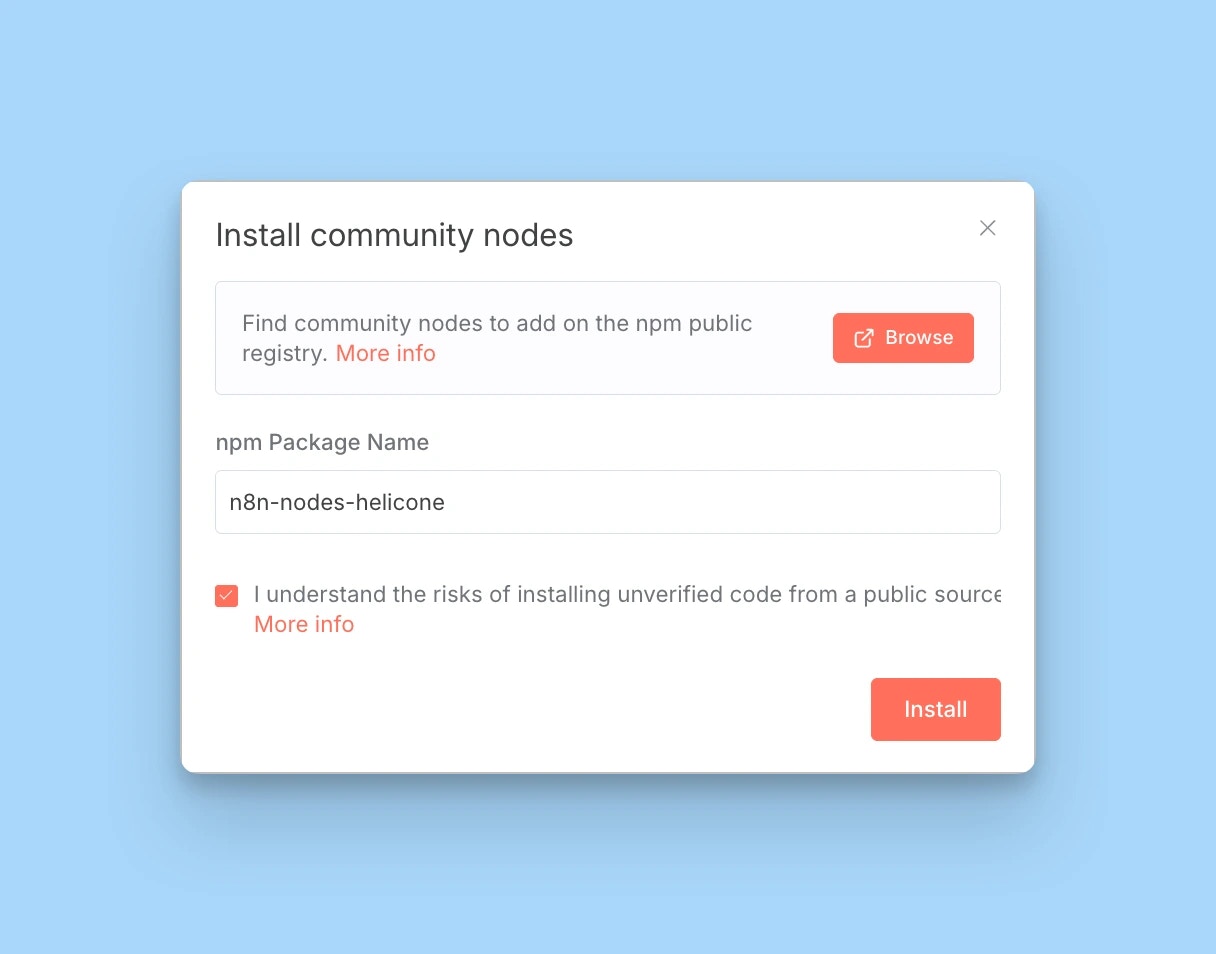 n8n install community node