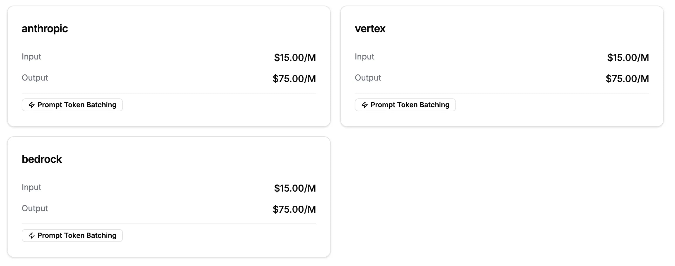 Helicone Model Registry interface showing models sorted by price across different providers