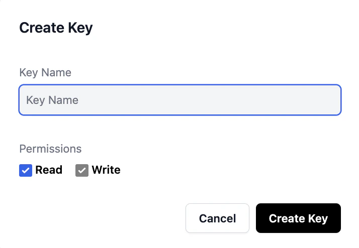 Option to enable read permission when creating a new Helicone API key.