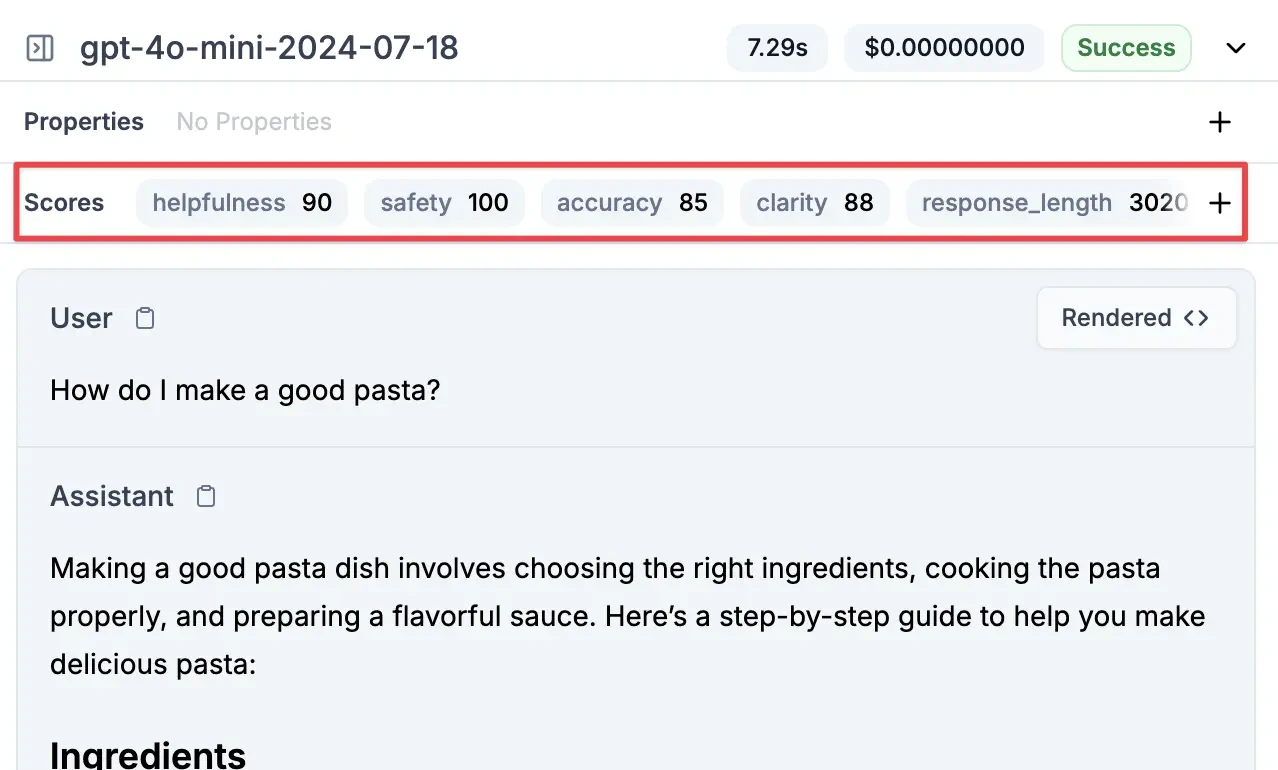 Filtering requests by scores to identify best examples for datasets