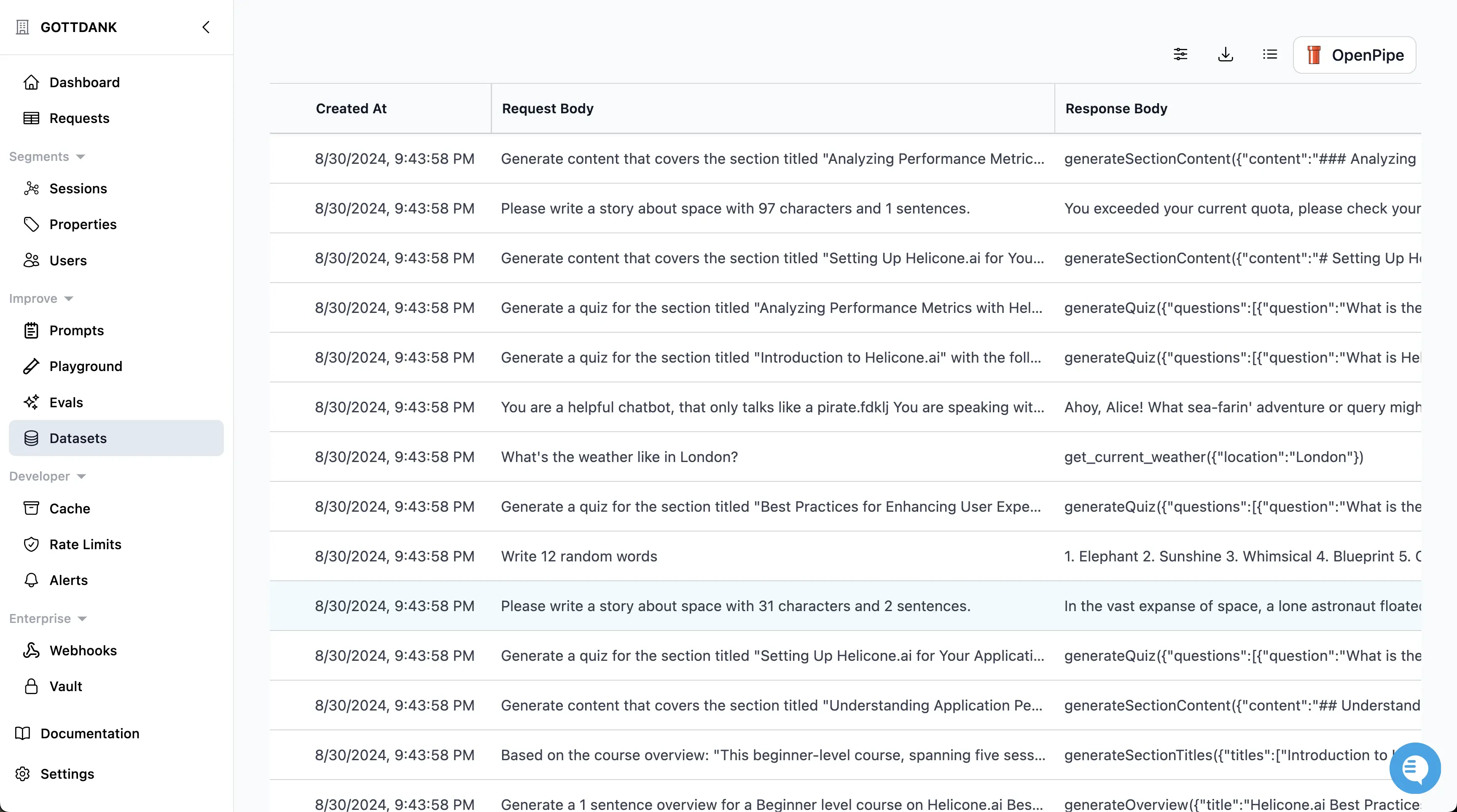 Evaluate your dataset