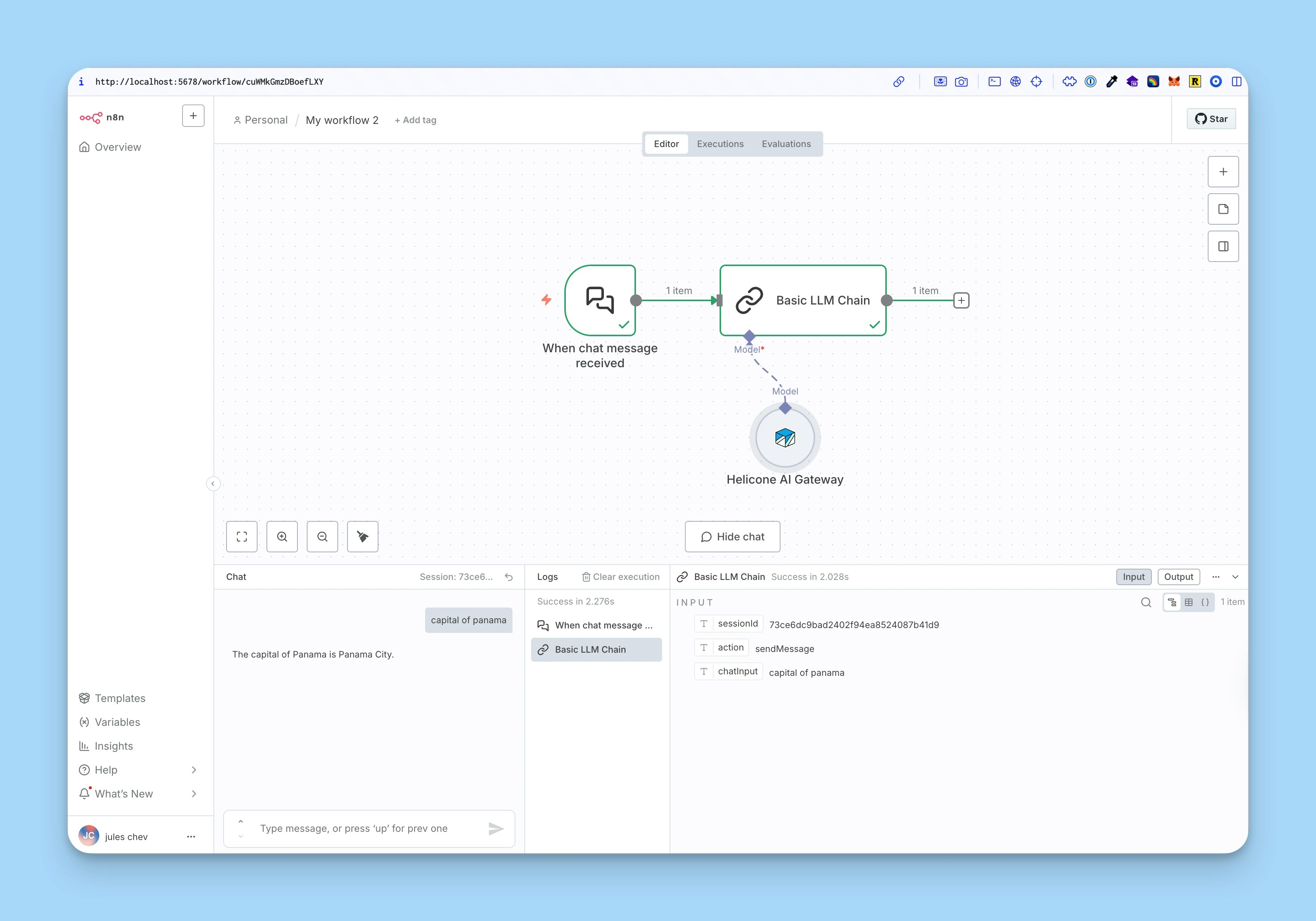 n8n workflow example