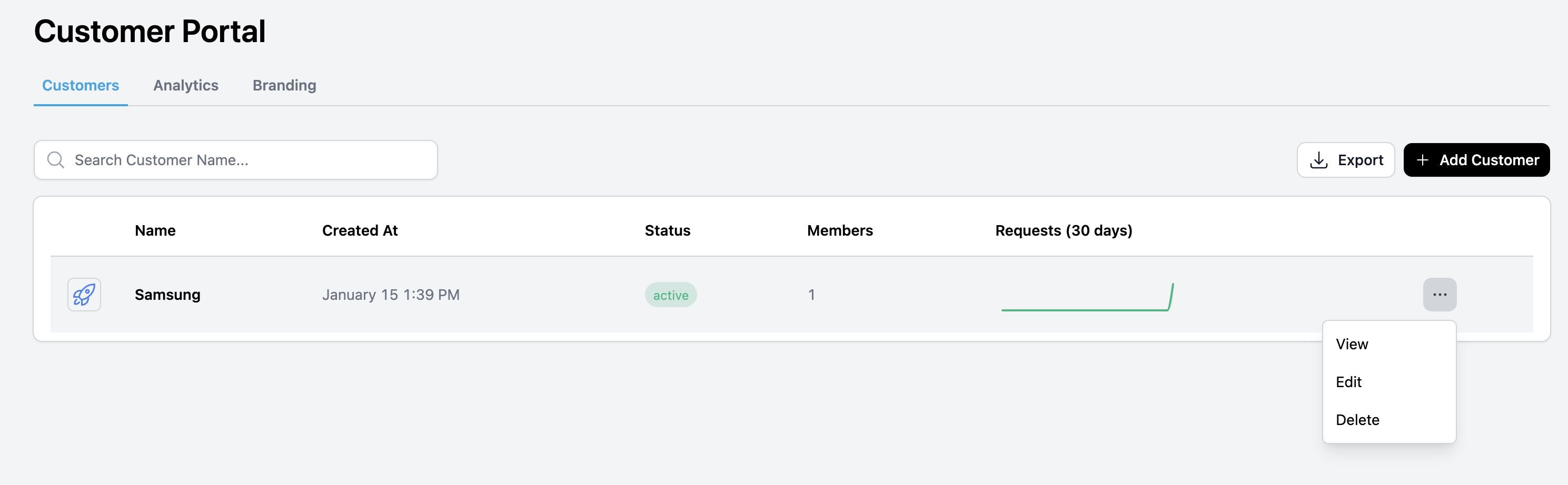 Previewing the customer dashboard in Helicone's Customer Portal