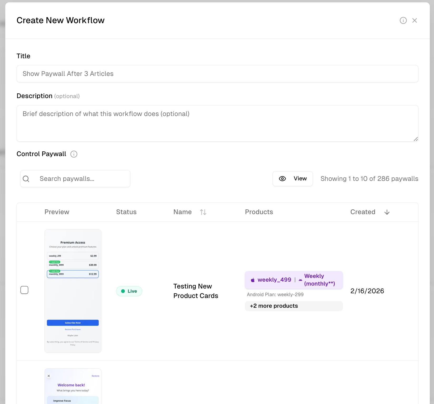 Creating a workflow.